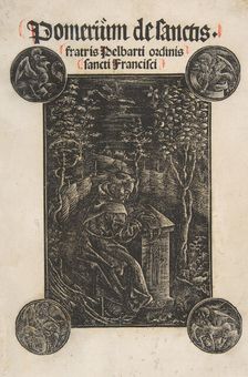 The Franciscan, Pelbart of Temesvar, Studying in a Garden (Schr. 2876), 1502. Creator: Attributed to Daniel Hopfer