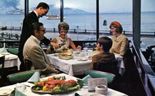 The Franciscan Restaurant, Fisherman's Wharf, San Francisco, California, USA, 1965
