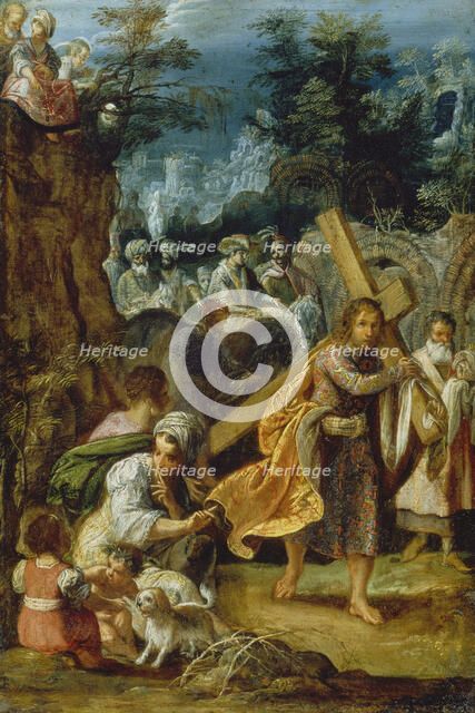 The Frankfurt Altarpiece of the Exaltation of the True Cross: Emperor Heraclius’..., 1603-1605. Creator: Adam Elsheimer.