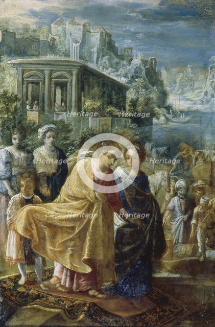 The Frankfurt Altarpiece of the Exaltation of the True Cross: The Embarkation..., 1603-1605. Creator: Adam Elsheimer.
