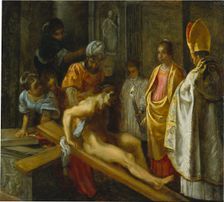 The Frankfurt Altarpiece of the Exaltation of the True Cross: The Testing..., 1603-1605. Creator: Adam Elsheimer