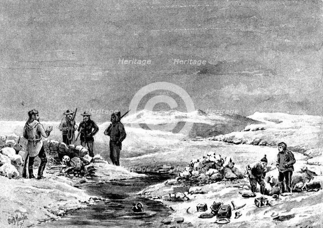 The Franklin Celebration: discovery of relics of the Franklin Expedition, 1895. Creator: Carl Hentschel.