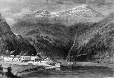 The Fraser River, British Columbia, Canada, 19th century.Artist: Leitch