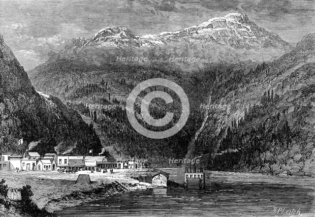 The Fraser River, British Columbia, Canada, 19th century.Artist: Leitch