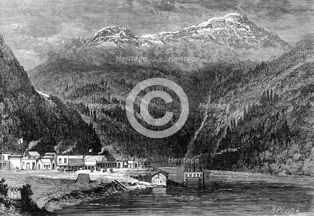 The Fraser River, British Columbia, Canada, 19th century.Artist: Leitch