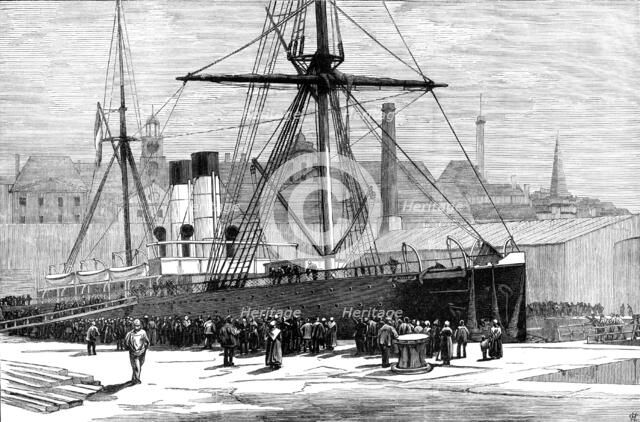 The French transatlantic steam-ship Saint Germain,...after the collision at sea, 1883. Creator: Unknown.