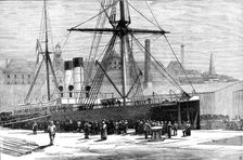 The French transatlantic steam-ship Saint Germain,...after the collision at sea, 1883. Creator: Unknown