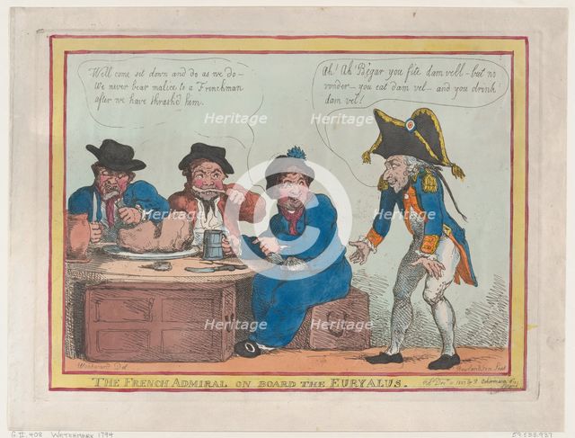 The French Admiral on Board the Euryalus, December 11, 1803., December 11, 1803. Creator: Thomas Rowlandson.