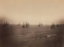 The French and English Fleets, Cherbourg, August 1858. Creator: Gustave Le Gray