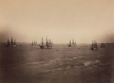 The French and English Fleets, Cherbourg, August 1858. Creator: Gustave Le Gray