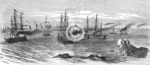 'The French and English Fleets approaching the Aland Islands', 1854. Creator: Unknown.