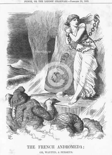 'The French Andromeda; or, wanted, a Perseus', 1883. Creator: Joseph Swain.