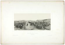 The French Army Arrives at Maglianella, from Souvenirs d’Italie: Expédition de Rome, 1850. Creator: Auguste Raffet