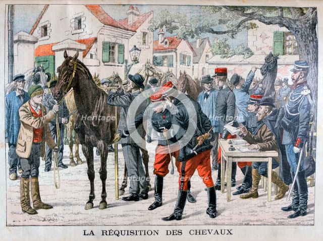 The French army buying horses, 1904. Artist: Unknown