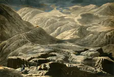 The French army crossing the St Bernard Pass, c1796, (1921). Creator: Francois Aubertin