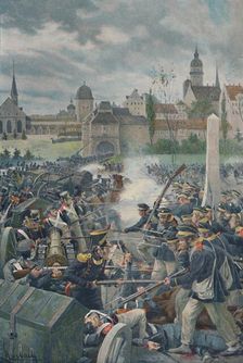The French Army Leaving Leipsic 1813, (1896)