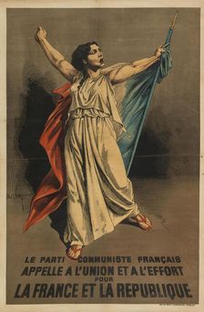 The French Communist Party calls to the union and effort for France and the Republic, 1946. Creator: Gill, André, (after) (1840-1885)