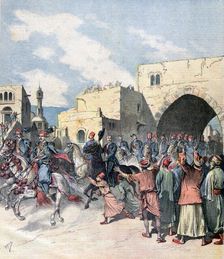 The French consul arrives in Bethlehem during Christmas festivities, 1892. Artist: Henri Meyer