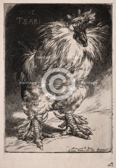 The French Cock, 1893. Creator: Félix Bracquemond (French, 1833-1914).