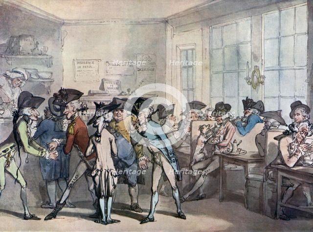 'The French coffee house', late 18th century. Artist: Thomas Rowlandson