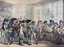 The French coffee house late 18th century. Artist: Thomas Rowlandson
