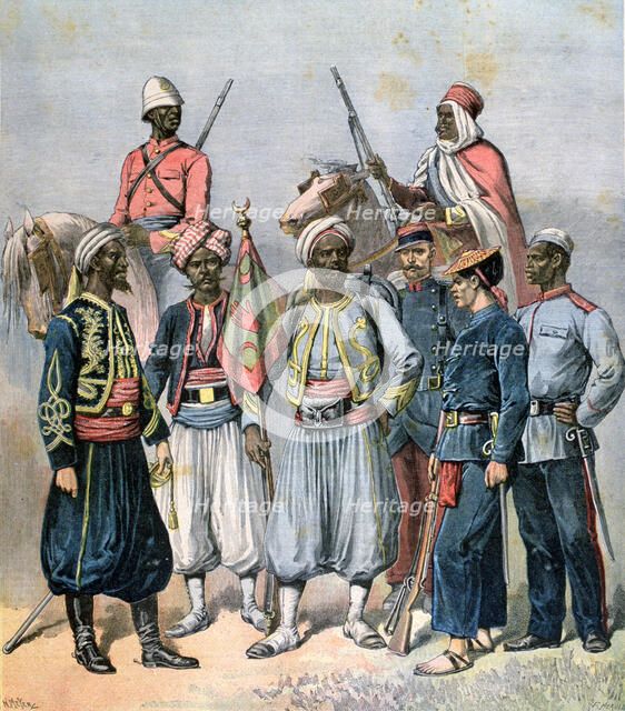 The French colonial forces, 1891.  Creator: Henri Meyer.