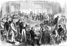 The French emigration from Alsace and Lorraine: Paris offices of the Relief Society, 1872. Creator: Unknown