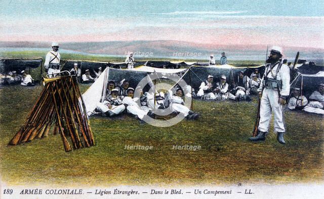 'The French Foreign Legion in their camp', c1910. Artist: Unknown