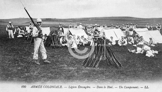 'The French Foreign Legion in their camp', c1910. Artist: Unknown