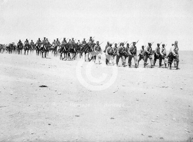 The French Foreign Legion on manoeuvres, Boudenib, Morocco, 1911. Artist: Unknown