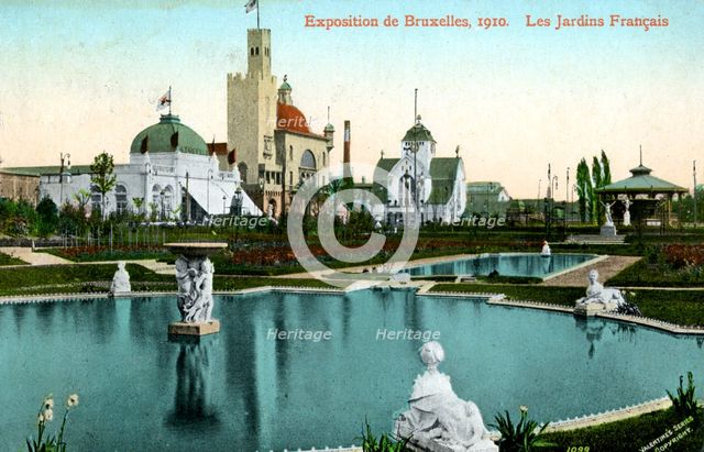 The French Garden, Universal Exhibition, Brussels, Belgium, 1910.Artist: Valentine & Sons