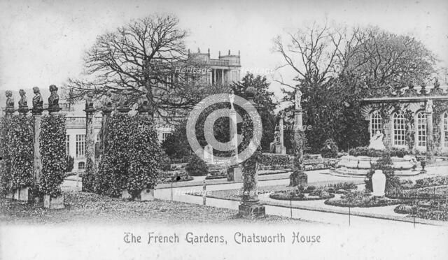 The French Gardens, Chatsworth House, Derbyshire, late 19th or early 20th century. Artist: Unknown