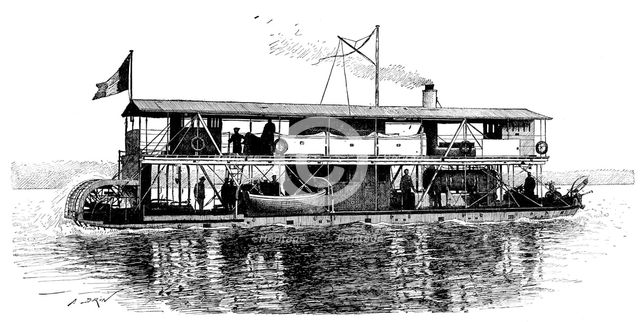 The French gun-boat "Précieuse," specially constructed for the Madagascar Expedition, 1895. Creator: Unknown.