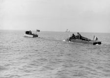 The French hydroplane Despujols I being towed, 1913. Creator: Kirk & Sons of Cowes
