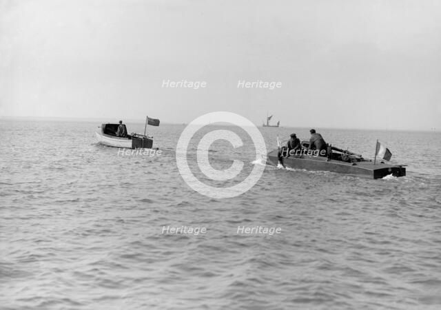 The French hydroplane 'Despujols I' being towed, 1913. Creator: Kirk & Sons of Cowes.