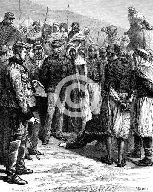 The French in Tunis: a military sentence of death, 1881. Creator: William James Palmer.
