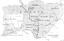 The French in West Africa: map with shaded portion denoting the sphere of British influence, 1898. Creator: Carl Hentschel