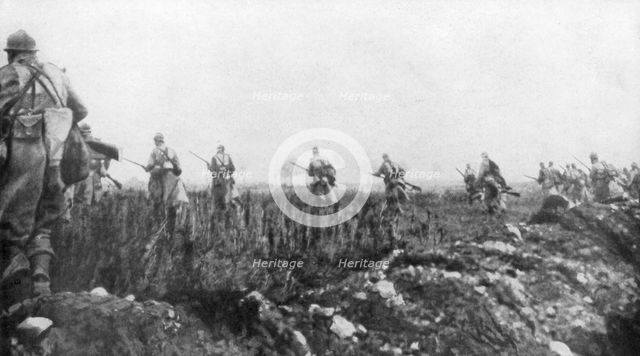 The French launch their offensive, 2nd Battle of Champagne, France, 25 September 1915. Artist: Unknown