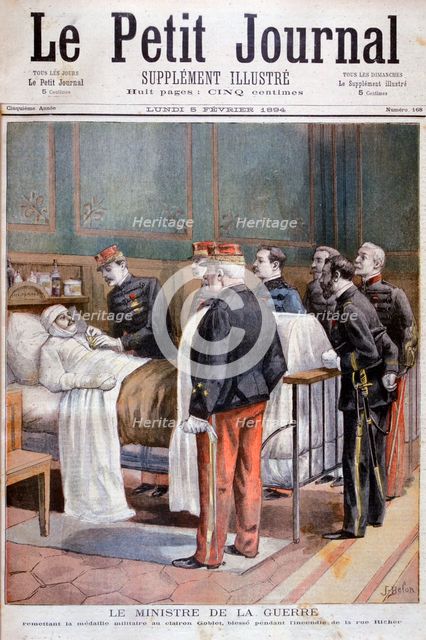 The French Minister for War giving a military decoration, 1894. Artist: Jose Belon