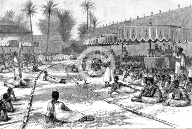 ''The French operations in Dahomey - A Council of War at Abomey', 1890. Creator: Unknown.
