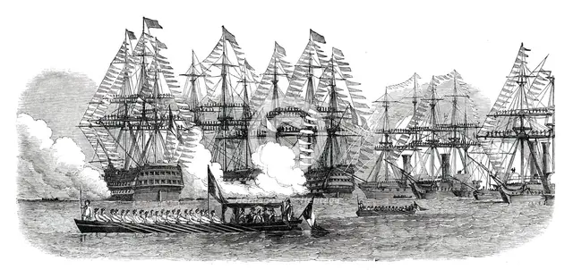 The French President Quitting the Squadron at Cherbourg, 1850. Creator: Unknown.