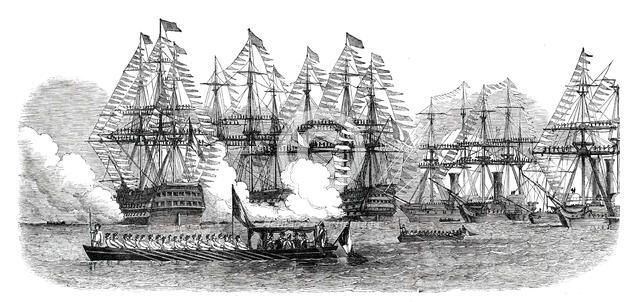 The French President Quitting the Squadron at Cherbourg, 1850. Creator: Unknown.