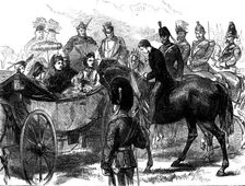 The French Prince Imperial at the Queen's Review, in Bushey Park, 1871. Creator: Unknown