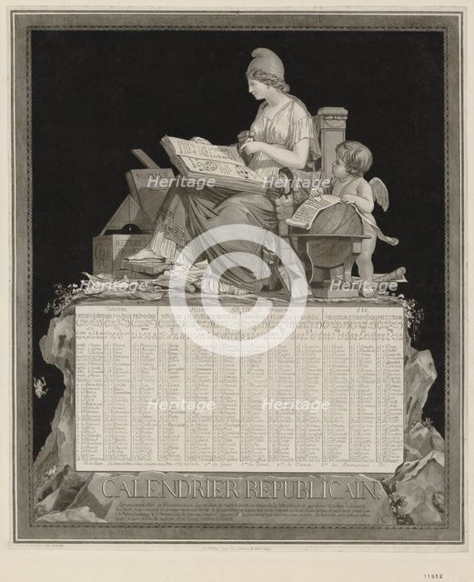 The French Republican Calendar (Calendrier républicain français), 1794.