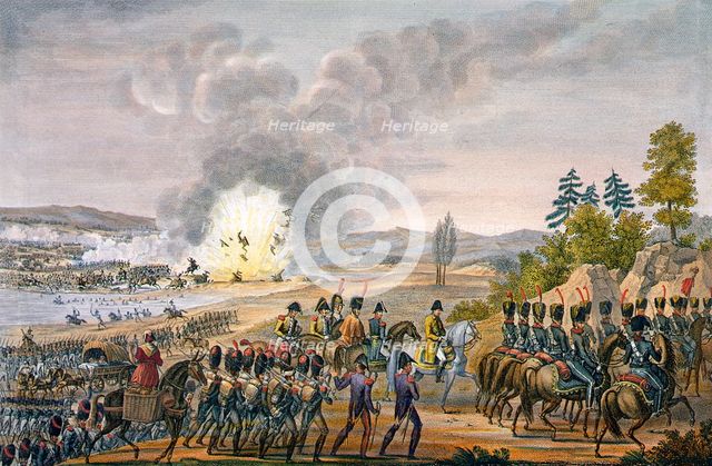 The French retreat after the Battle of Leipzig, Germany, 19th October 1813. Artist: Francois Pigeot