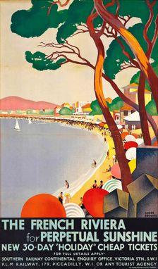 The French Riviera for Perpetual Sunshine, 1930. Creator: Broders, Roger (1883-1953)