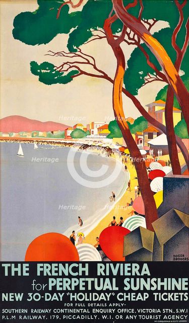 The French Riviera for Perpetual Sunshine, 1930. Creator: Broders, Roger (1883-1953).