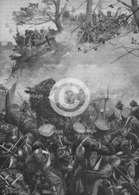 'The French Rushed Forward With Triumphant Yells and Firing Down Into The Hollow Road', 1902. Artist: William Barnes Wollen.