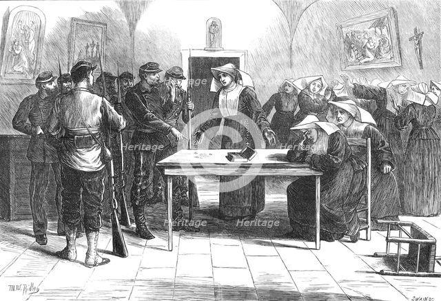 The French Siege of Paris: a call upon the Little Sisters of the Poor, 1871. Creator: Joseph Swain.