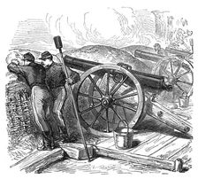 The French Siege of Paris: battery at Courbevoie, 1871. Creator: Unknown